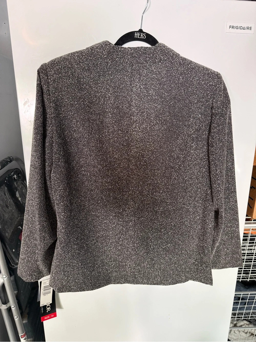 Sag Harbor Black & Gray Tweed Women’s Button-Front Blazer - Picture 5 of 5